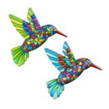 Weysoo 2 Pcs Metal Hummingbird Garden Ornaments