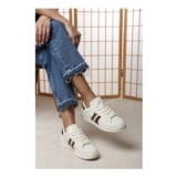 Wheres That from Arvella Stitched Stripes Detail Trainers