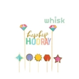 Whisk Hip Hip Hooray Cake Toppers 6 Pieces