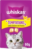 Whiskas Temptations Delicious Cat Treats with Chicken and Cheese 60 g (Pack of 6)