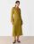 Whistles Alex Textured Wrap Midi Dress, Olive, 10