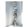 White 5-Tier Zigzag Corner Bookcase, Wooden Floating