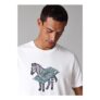 White Circuit Print Zebra T-Shirt