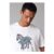 White Circuit Print Zebra T-Shirt