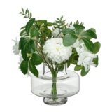 White Floral Arrangement in Glass Vase