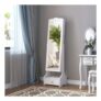 White HOMCOM LED Mirrored Jewelry Cabinet Armoire Floor Standing Organizer