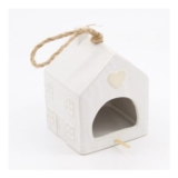 White Heart Hanging Birdhouse