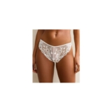 White Heart Lace Sparkly Thong