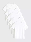 White Kids 100% Cotton Crew Neck T-Shirts, 5 Pack, 3, 4 years (10 years £4.80 ) – Free C&C