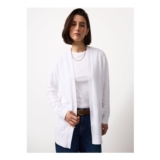 White Longline Pocket Detail Cardigan – Size 12