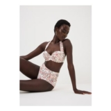 White Paisley Shapewear Underwired Bikini Top 32A