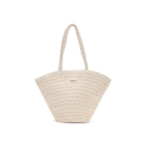 White Raffia Tote Bag
