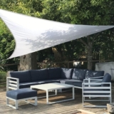 White Triangle 4m Sun Shade Sail, Conservatory Sail Shades, Pergola Canopy, Garden Sail Canopy Waterproof, Patio Gazebo, Tent, Outdoor Sun Sail Shade, Garden Awning