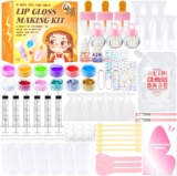WhizToys DIY Lip Gloss Making Kit,Make Your Own Lip Glosses Set,10-12 Teen Girl Gifts for Makeup Lover Beginner,Tween Girls Trendy Stuff,200ml Lipgloss Base