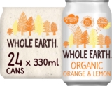 Whole Earth Organic Lightly Sparkling Orange & Lemon, 24x 330 ml, Lightly Fizzy Fruity Soft Drink with 100% Natural Ingredients, No Added Refined Sugar,Vegetarian & Vegan, Multi Pack