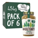 Whole Earth Original Crunchy Peanut Butter 6 X 454g Jars – £26.24 S&S