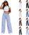 Wide Leg Jeans for Women UK High Waisted Baggy Stretch Denim Trousers Straight Leg Jean Loose Fit Oversized Relaxed Comfy Denim Pants with Pockets Elastic Bottoms for Daily Wear Y2K Streetwear