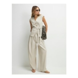 Wide Leg Trousers with Cotton