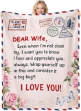 Wife Gifts, 50×60 Anniversary Wedding Present for Wife from Husband, Valentines Day Throw for Her, Valentines Romantic Presents, Birthday, Anniversary, Love Romantic Gift for Better Half