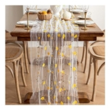 Wildflower Embroidered Tulle Table Runner, 27.6×118 In