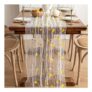 Wildflower Embroidered Tulle Table Runner, 27.6×118 In