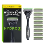 Wilkinson Sword Hydro 3 Mens Razor Handle, 8 Blade Refills – Sold by Maison Elyra FBA