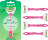 Wilkinson Sword myIntuition Xtreme 3 Sensitive Womens Razors, 4 Pack 3 Blade Disposable Razors for Women with Pivoting Head, Shea Butter, Aloe Vera, Sensitive Skin, 4 Pack