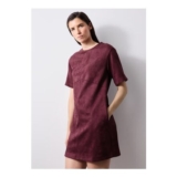 Wine Suedette Mini Shift Dress Wine 8