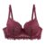 Wine Underwired Lace Balconette Bra 75C plus Size