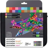 Winsor & Newton Mixed Marker In Wallet, Mixed Marker, Set of 24