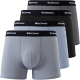 Winthome Mens Boxer Shorts Multipack No-Dig, Anti-Chafing & Non-Ride-Up Design, Soft Stretchy Waistband, 3D Pouch, Breathable Cotton Mens Underwear Trunks Perfect for Everyday & Sport