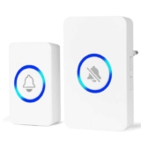 Wireless Doorbell,Plug in Battery Door Bells Operating at 492FT Range,Cordless Doorbell with 4 Volume,58 Melodies and LED Flash,