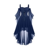 Witch Costume Dress for Women, Navy, plus Size Halloween
