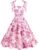 Women 1950s Dresses Elegant Floral Vintage Rockabilly Dress 50s Cocktail Party Spaghetti Strap A-Line Swing Midi Dresses