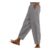 Women Cotton Linen Palazzo Trousers with Pockets, Dark Grey