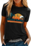 Women T-Shirt Tops Summer Coconut Tree Graphic T Shirts Fashion Crew Neck Short Sleeve Shirt Ladies Cotton Casual Loose Printed Tee Tops for Going Out Vacation Beach