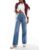 Womens ASOS DESIGN wide leg dad jeans in dark mid blue