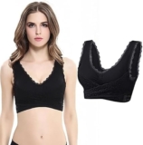 Womens Bras,Comfy Corset Bra Front Cross Side Buckle Lace Bras