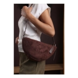 Womens Cloud Dark Brown Faux Suede Crossbody Shoulder Bag