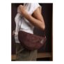 Womens Cloud Dark Brown Faux Suede Crossbody Shoulder Bag