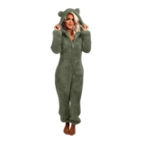 Womens Fleece Teddy Bear Onesie with Hood