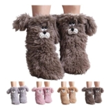 Womens Fluffy Monster Slipper Socks