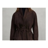 Womens French Elegance Cropped Double-Breasted Wool Jacket