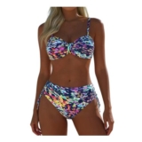 Womens High-Waisted Bikini Set with Tummy Control Multicolor M
