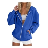 Womens Hoodies UK: Autumn Winter Oversized Zip Hoodie