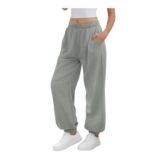 Womens Lightweight Gray Joggers with Pockets