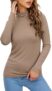 Womens Long Sleeve Tops Basic High Neck Slim Fit Lightweight Shirts Casual Elegant Versatile Layering T Shirts Ladies Tops UK S-3XL