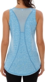 Womens Loose Fit Workout Tops Racerback Tank Tops for Running Yoga Gym Breathable Quick Dry Mesh Backless S-3XL