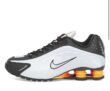 Womens NIKE SHOX R4 W SNEAKER Blue, Silver & Orange, Size 3-5