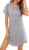 Womens Nightdress Button Down Short Sleeve Nighties for Ladies UK V-Neck Lapel Nightshirt with Chest Pockets Relaxed Sleepwear Nightwear